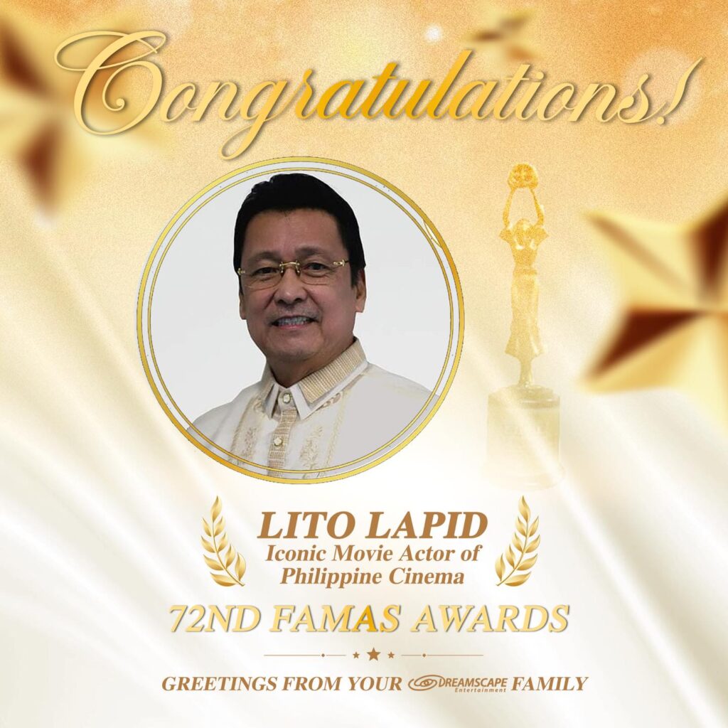 Iconic Actor Lito Lapid Recognized at 72nd FAMAS Awards Ceremony