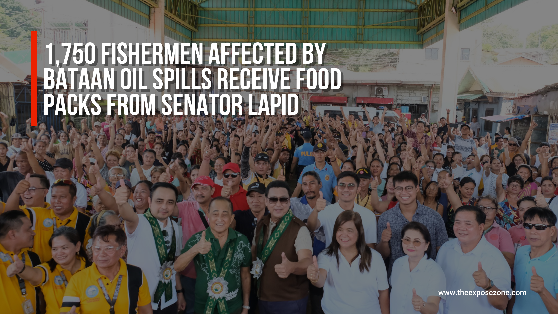 1,750 FISHERMEN AFFECTED BY BATAAN OIL SPILLS RECEIVE FOOD PACKS FROM SENATOR LAPID